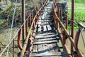 Rickety bridge for pedestrian passing