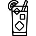 Rickey Cocktail icon, Alcoholic mixed drink vector