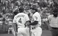 Rickey Henderson, Carney Lansford and Jose Canseco of the Oakland Athletics Royalty Free Stock Photo