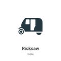 Ricksaw vector icon on white background. Flat vector ricksaw icon symbol sign from modern india collection for mobile concept and Royalty Free Stock Photo