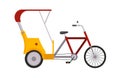 Rickshaw bike vector isolated taxi yellow tourism illustration transport isolated cab travelling service traffic icon