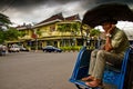 Rickshaw driver of Malang, Indonesia Royalty Free Stock Photo
