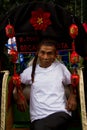 Rickshaw driver of Malang, Indonesia Royalty Free Stock Photo