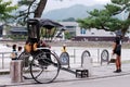 Rickshaw driver waiting for tourist in Kyoto Royalty Free Stock Photo