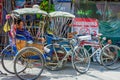Rickshaw drivers wating for passengers Royalty Free Stock Photo
