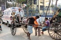 Rickshaw man pulls the customer, Kolkata