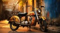 Rickshaw on old Indian town street, local atmosphere, Asian culture and travel concept