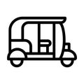 Rickshaw Vector Thick Line Icon For Personal And Commercial Use
