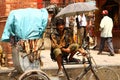 Rickshaw wallah in Nepal Royalty Free Stock Photo