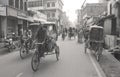 Indian bicycle rickshaws.