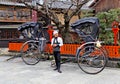 Rickshaws in Gion, Kyoto Royalty Free Stock Photo
