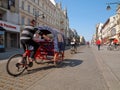 Rickshaws on the street Piotrkowska.