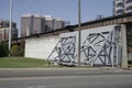 Ricmond, Virginia/United States - 1/2/2020: Flood wall in Richmond near James river.