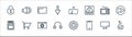 ricon line icons. linear set. quality vector line set such as fire, smartphone, headphone, book, television, folder, like, loud