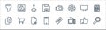 ricon line icons. linear set. quality vector line set such as search, television, smartphone, copy option, television, address,