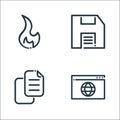 Ricon line icons. linear set. quality vector line set such as website, copy option, save option