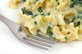 Ricotta Cheese Spinach Pasta On Plate With Fork Royalty Free Stock Photo