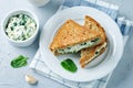 Ricotta spinach rye sandwich