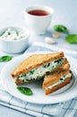 Ricotta spinach rye sandwich