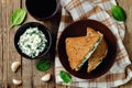 Ricotta spinach rye sandwich