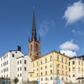 The  Riddarholmen church bell tower in Stockholm Royalty Free Stock Photo