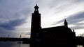 Stockholm City Hall at sunset in spring in Sweden Royalty Free Stock Photo