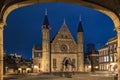 Ridderzaal, Binnenhof, at night Royalty Free Stock Photo