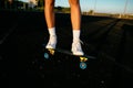 Ridding girl on skateboard