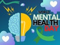 Happy world mental day poster design