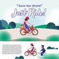 Ride a bicycle concept illustration - vector