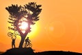 Ride bicycles in nature and passion of adventure in mystical places
