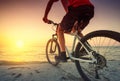 Ride on bike on the beach Royalty Free Stock Photo