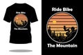 Ride bike the mountain retro silhouette t shirt design Royalty Free Stock Photo