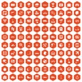 100 ride icons hexagon orange