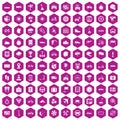 100 ride icons hexagon violet