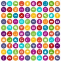 100 ride icons set color