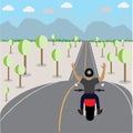 Ride motorcycle on highway Royalty Free Stock Photo