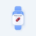 Ride for rent smartwatch interface vector template
