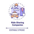 Ride sharing companies concept icon