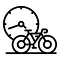 Ride time bike icon outline vector. Share smart Royalty Free Stock Photo