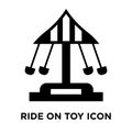 Ride on toy icon vector isolated on white background, logo concept of Ride on toy sign on transparent background, black filled Royalty Free Stock Photo