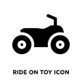 Ride on toy icon vector isolated on white background, logo concept of Ride on toy sign on transparent background, black filled Royalty Free Stock Photo