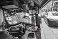 Ride in tuk tuk during rush hour in Bangkok Thailand Royalty Free Stock Photo