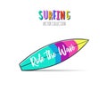 Ride the wave. Surfing print 2 Royalty Free Stock Photo