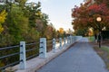 Rideau Canal, Hog\'s Back locks in Ottawa. Fall season in park with river Royalty Free Stock Photo