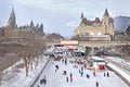 Rideau Canal skating rink in winter, Ottawa Royalty Free Stock Photo