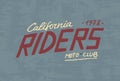 Rider or biker club template. Vintage custom emblem, label badge for t shirt. Monochrome retro style. Classic sport