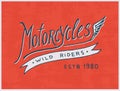 Rider Or Biker Club Template. Vintage Custom Emblem, Label Badge For T Shirt. Monochrome Retro Style. Classic Sport