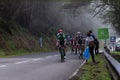 A rider from the Caja Rural-Seguros RGA team leading a group climbing the port of El Fito