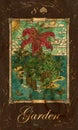 Garden. Card of Old Marine Lenormand Oracle deck